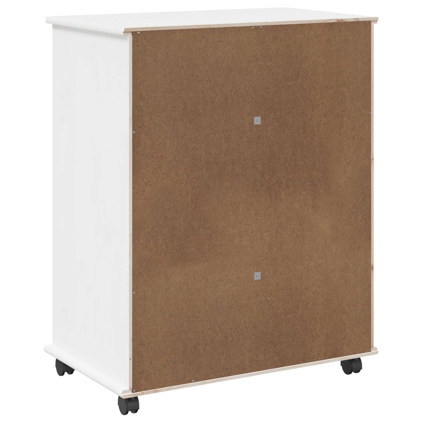 Rolling Kast met wiel Wit 63,5 x 39 x 79 cm Massief Vurenhout