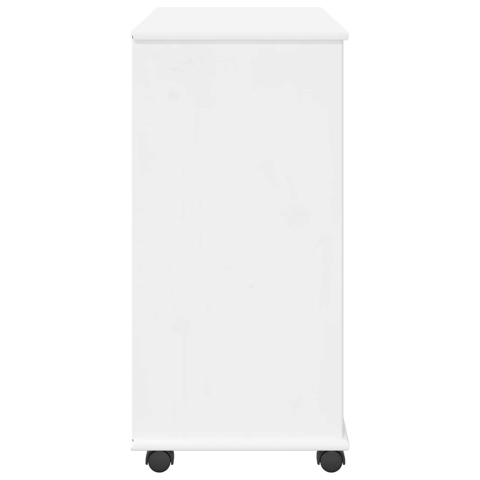 Rolling Kast met wiel Wit 63,5 x 39 x 79 cm Massief Vurenhout