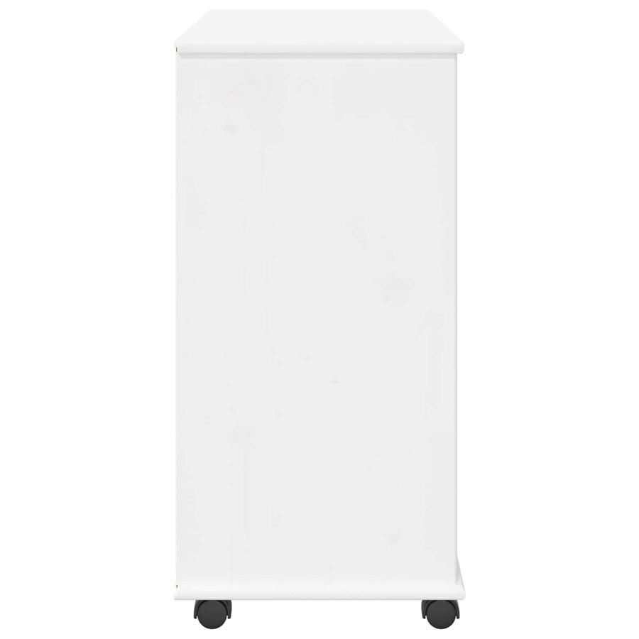 Rolling Kast met wiel Wit 63,5 x 39 x 79 cm Massief Vurenhout