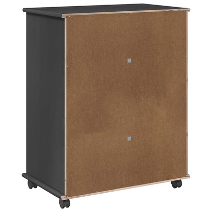Rolling Kast met wiel Grijs 63,5 x 39 x 79 cm Massief Vurenhout