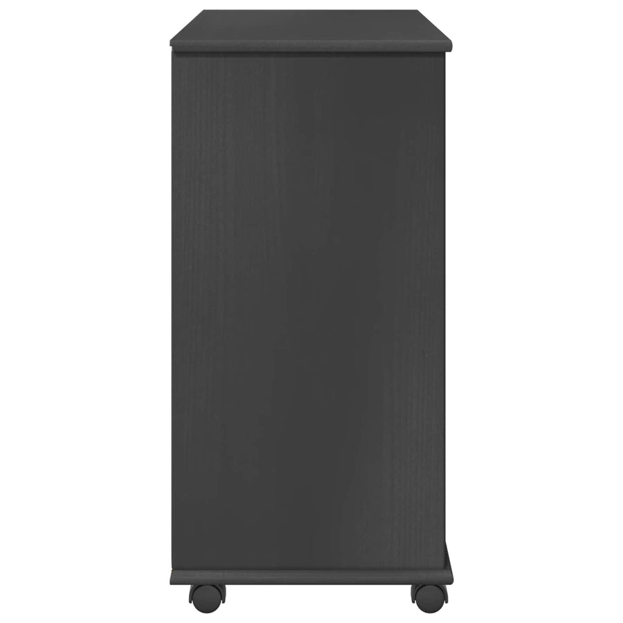 Rolling Kast met wiel Grijs 63,5 x 39 x 79 cm Massief Vurenhout