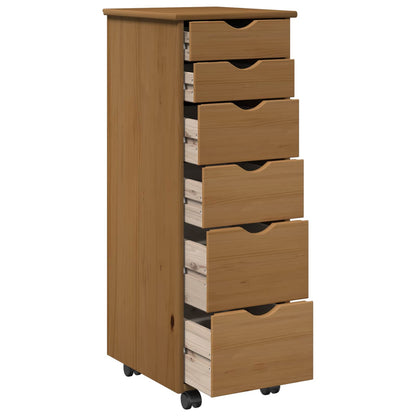 Rolling Kast Honingbruin 34 x 39 x 93,5 cm Massief Vurenhout