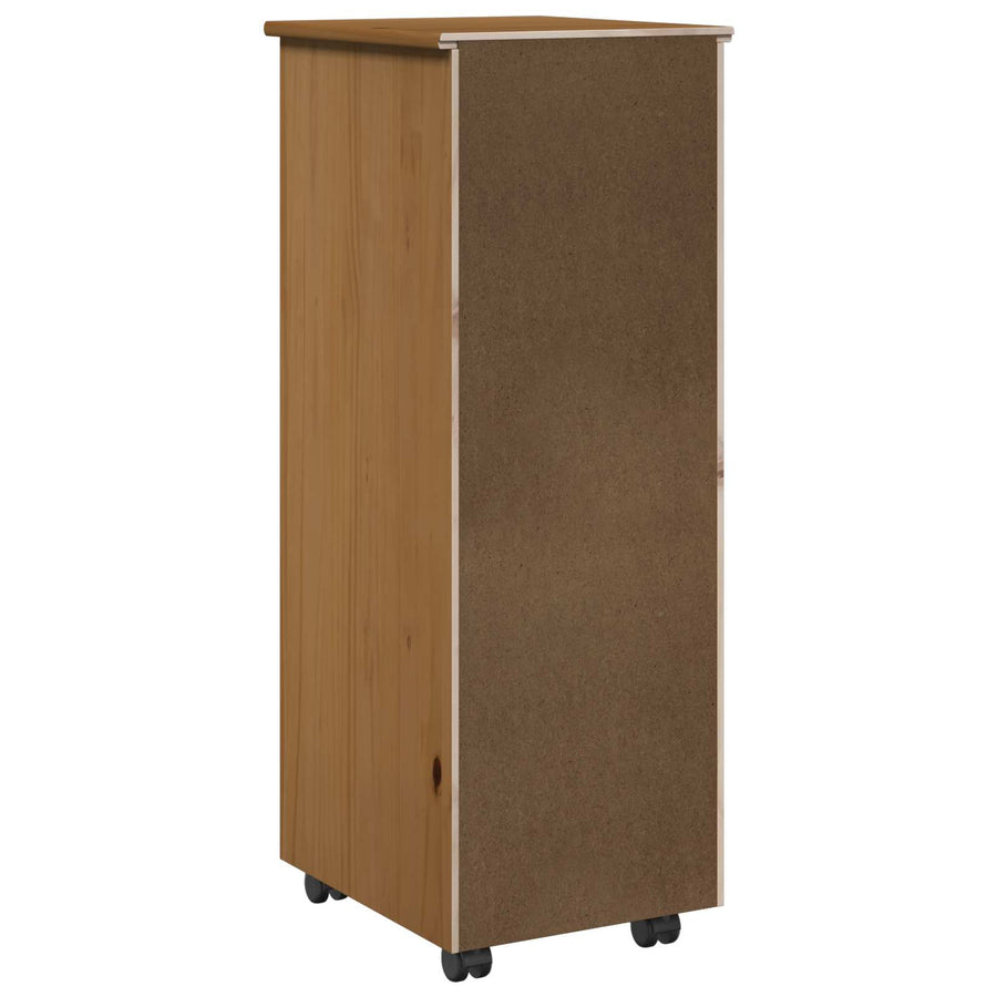 Rolling Kast Honingbruin 34 x 39 x 93,5 cm Massief Vurenhout
