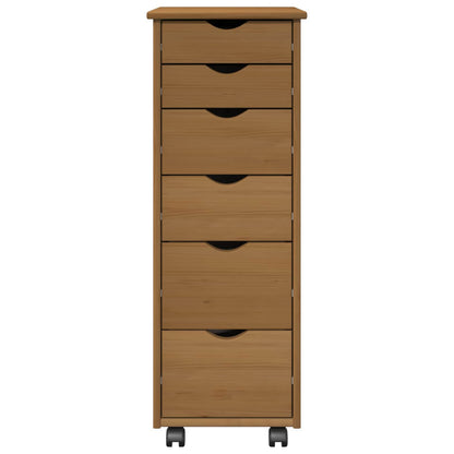 Rolling Kast Honingbruin 34 x 39 x 93,5 cm Massief Vurenhout
