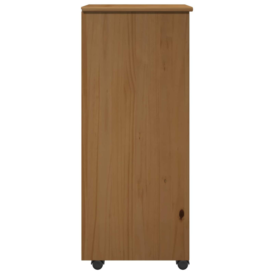 Rolling Kast Honingbruin 34 x 39 x 93,5 cm Massief Vurenhout