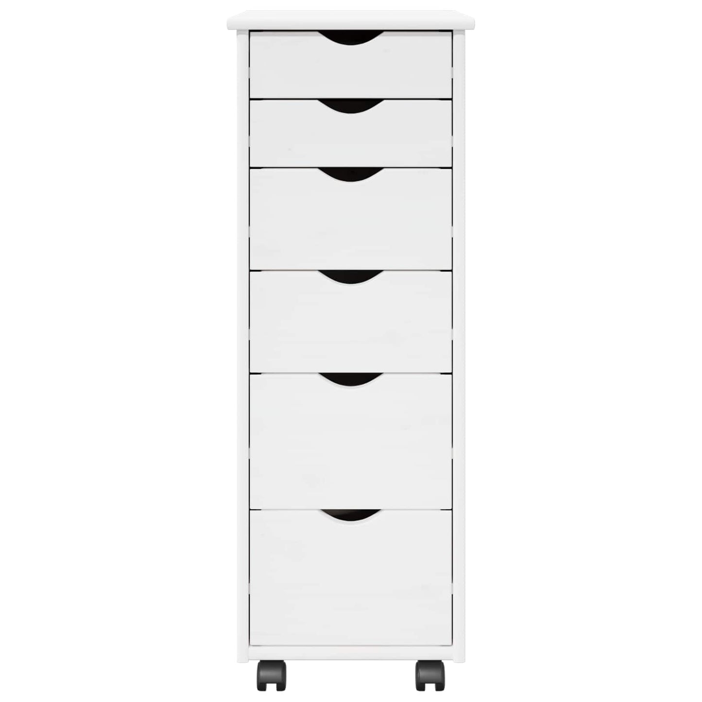 Rolling Kast met wiel Wit 34 x 39 x 93,5 cm Massief Vurenhout
