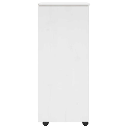 Rolling Kast met wiel Wit 34 x 39 x 93,5 cm Massief Vurenhout