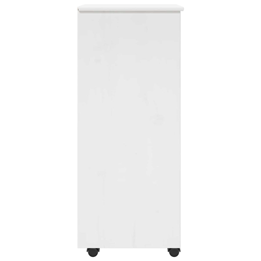 Rolling Kast met wiel Wit 34 x 39 x 93,5 cm Massief Vurenhout