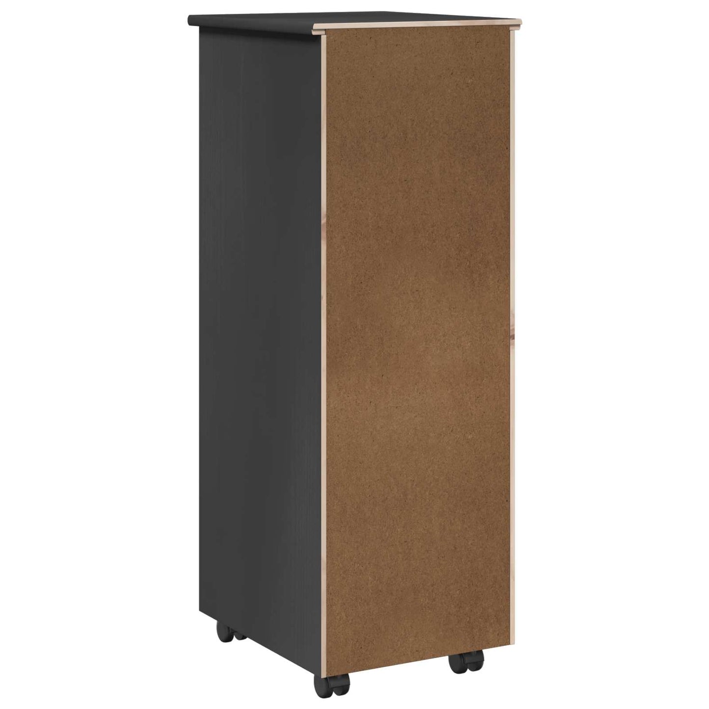 Rolling Kast met wiel Grijs 34 x 39 x 93,5 cm Massief Vurenhout