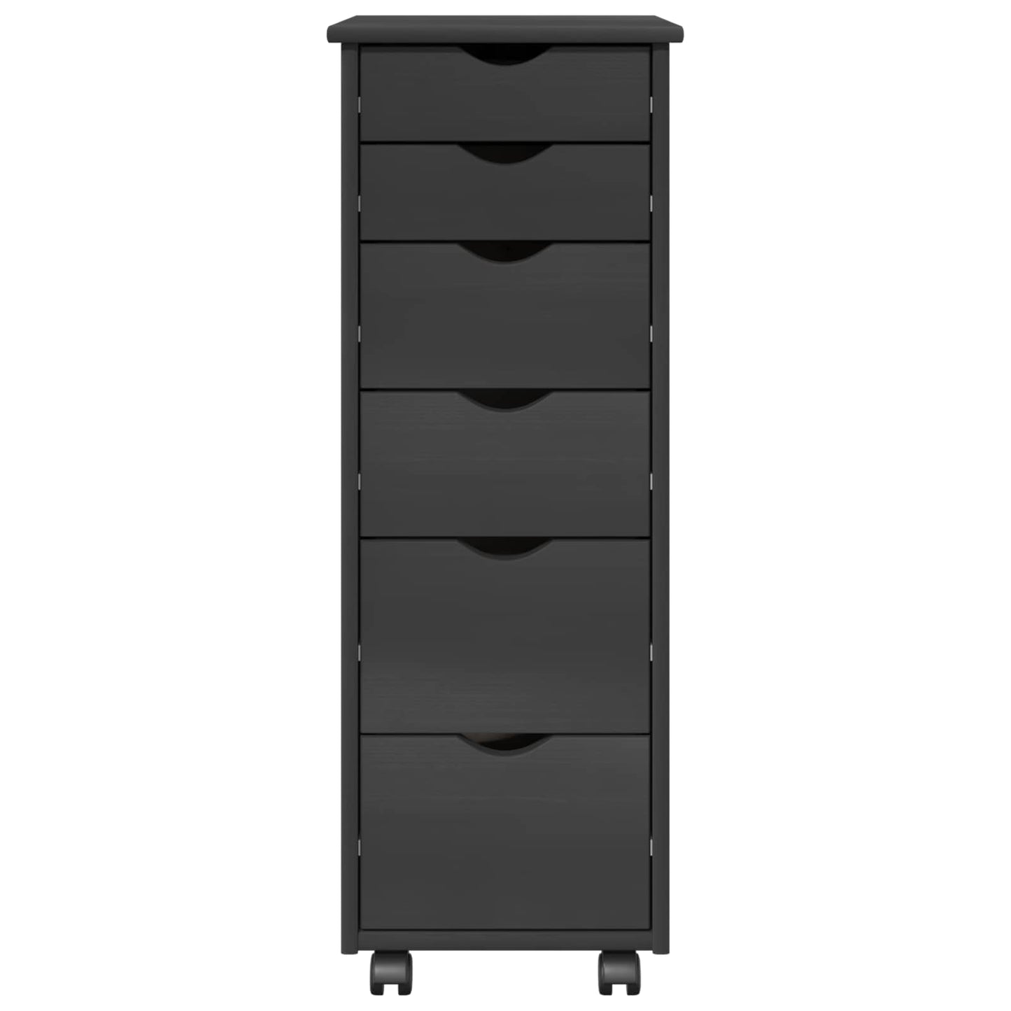 Rolling Kast met wiel Grijs 34 x 39 x 93,5 cm Massief Vurenhout