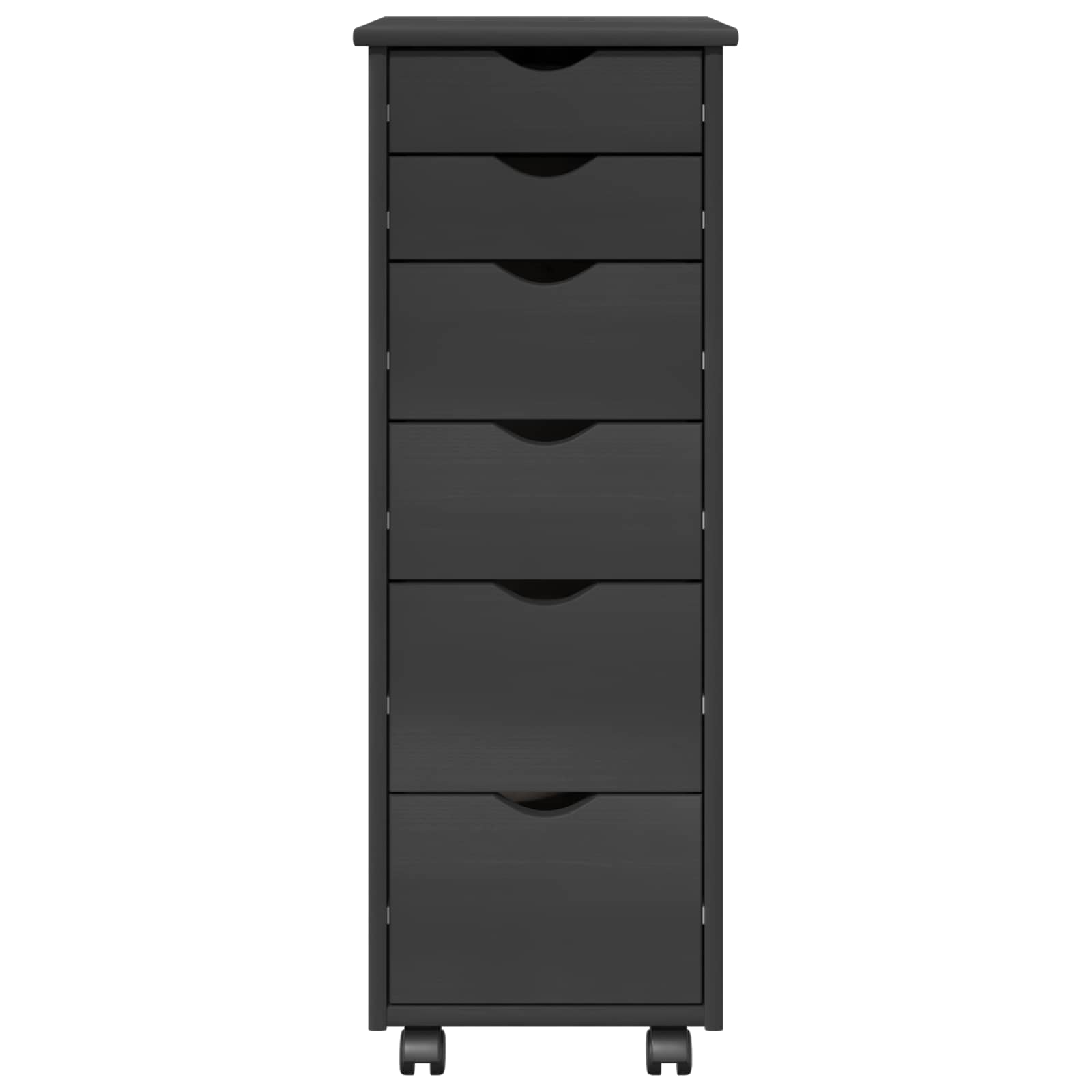 Rolling Kast met wiel Grijs 34 x 39 x 93,5 cm Massief Vurenhout