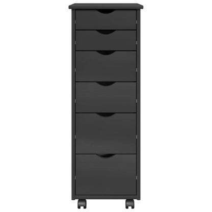 Rolling Kast met wiel Grijs 34 x 39 x 93,5 cm Massief Vurenhout