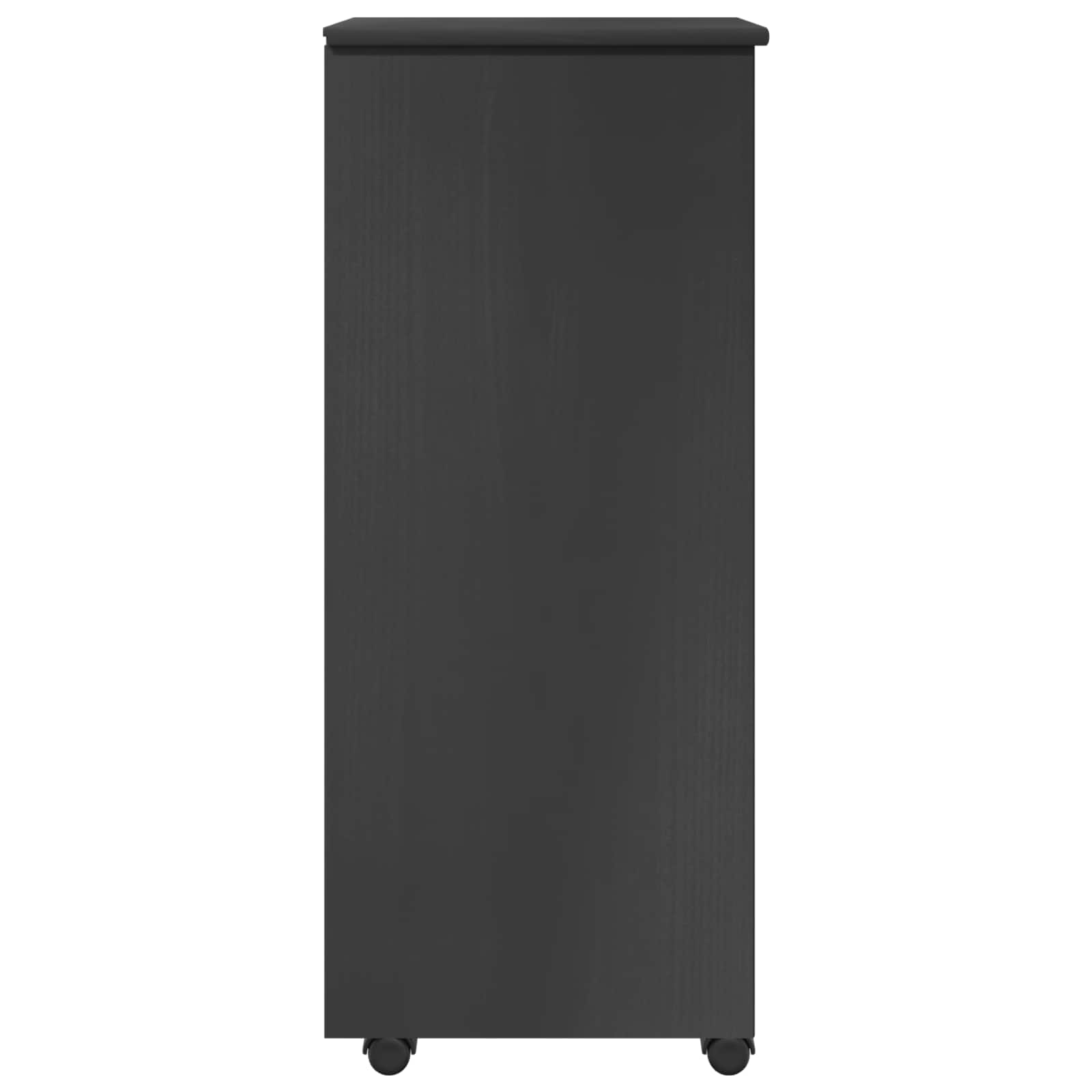 Rolling Kast met wiel Grijs 34 x 39 x 93,5 cm Massief Vurenhout