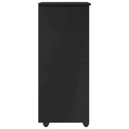 Rolling Kast met wiel Zwart 34 x 39 x 93,5 cm Massief Vurenhout