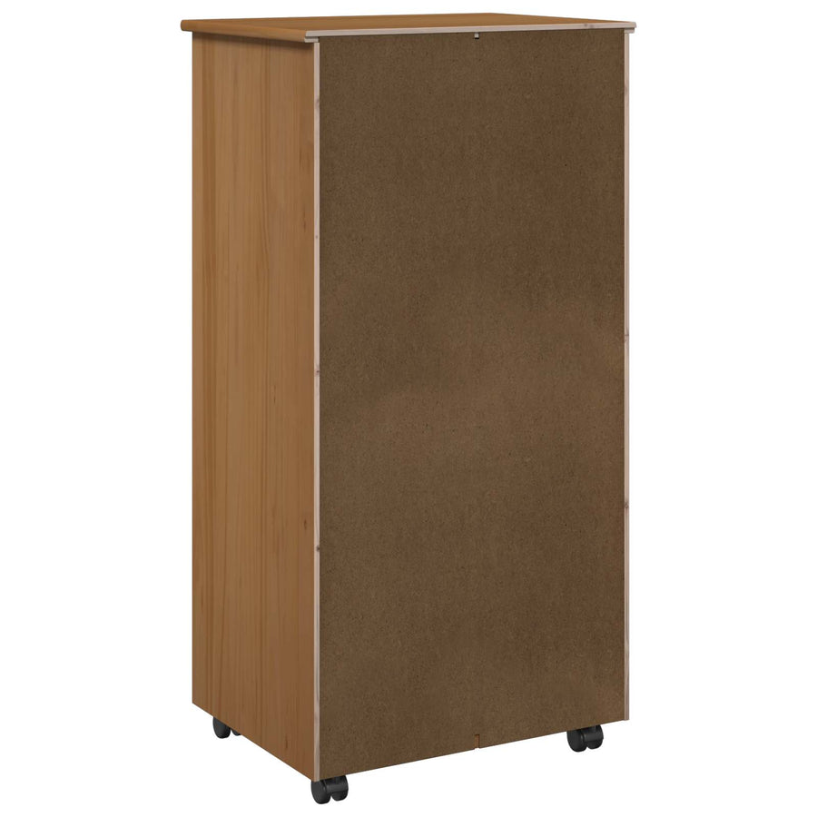 Rolling Kast Honingbruin 53 x 39 x 103 cm Massief Vurenhout