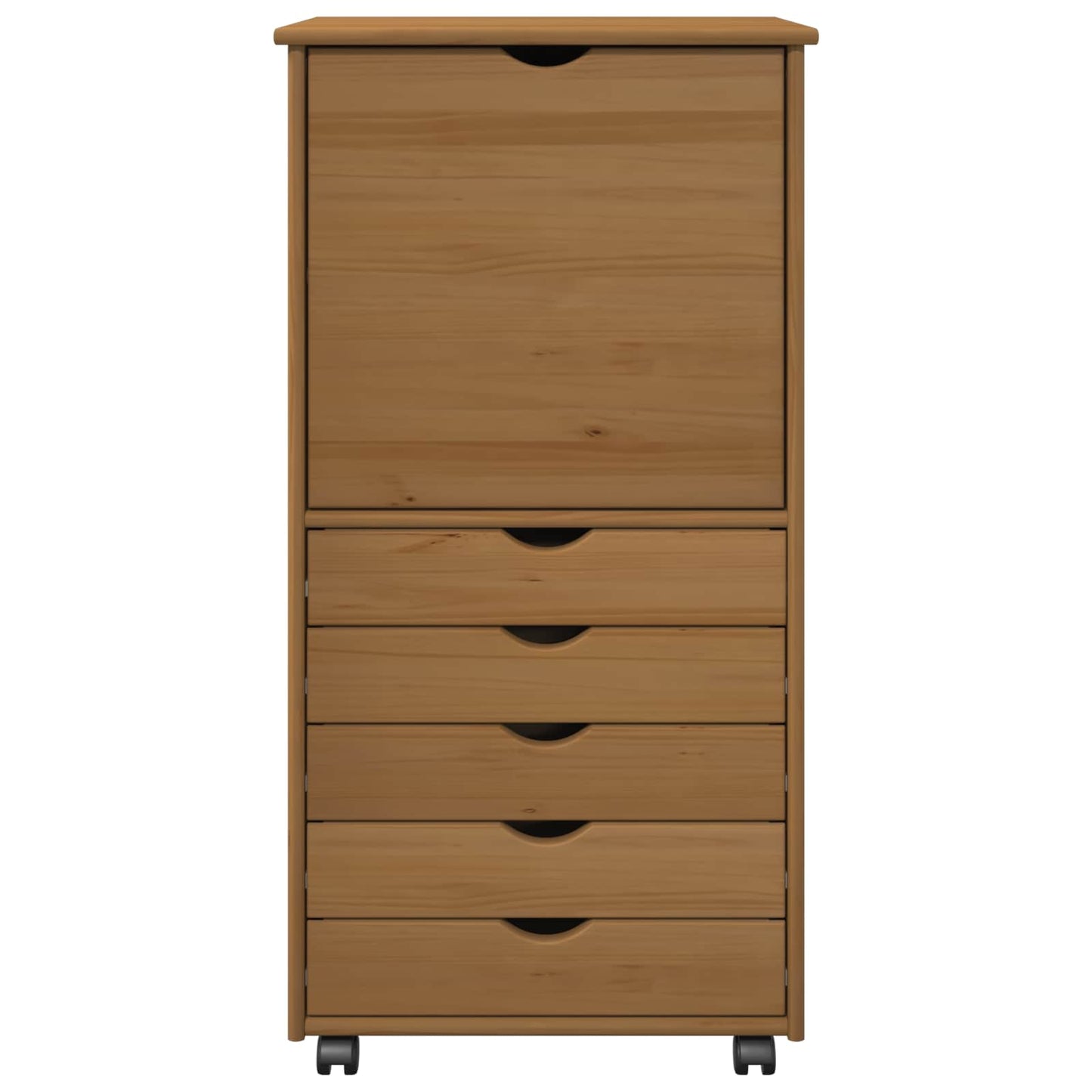 Rolling Kast Honingbruin 53 x 39 x 103 cm Massief Vurenhout