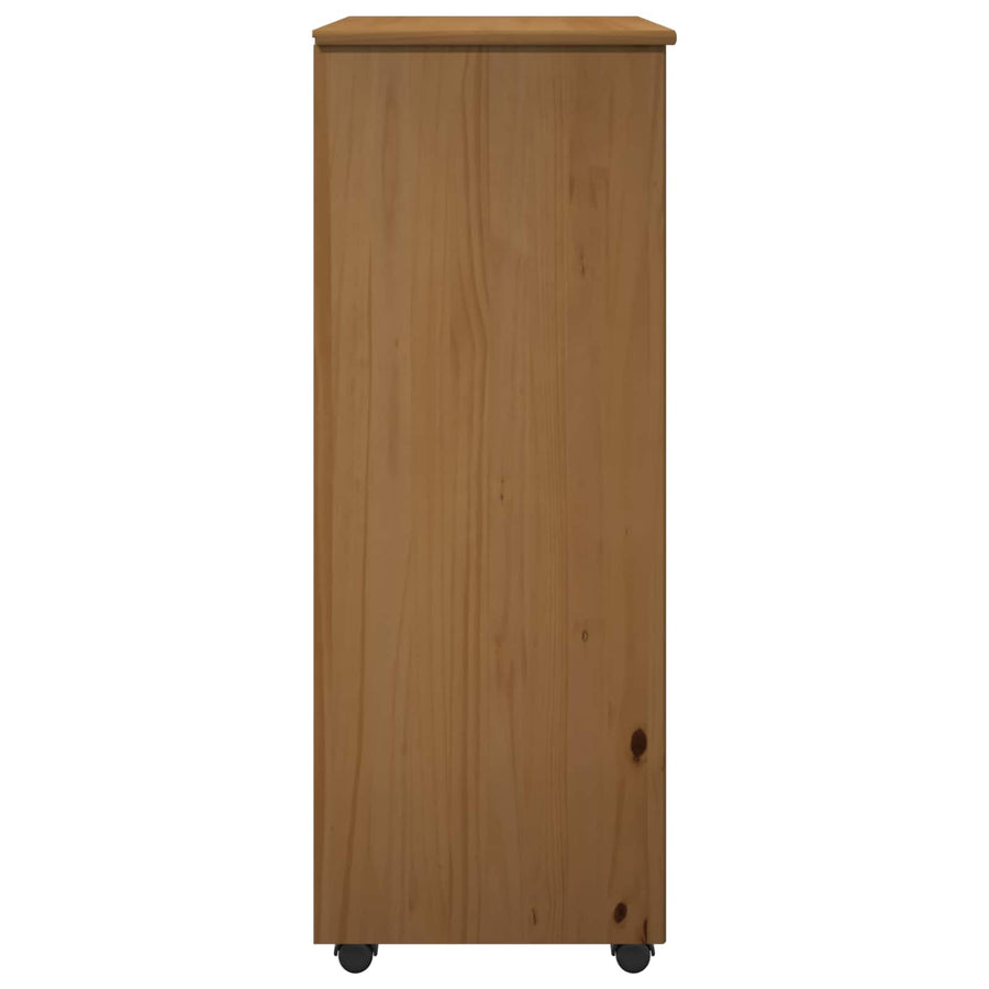 Rolling Kast Honingbruin 53 x 39 x 103 cm Massief Vurenhout