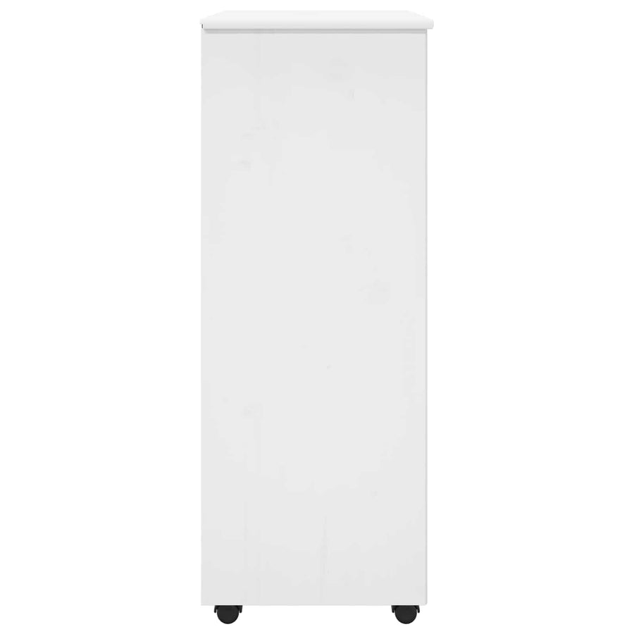 Rolling Kast met wiel Wit 53 x 39 x 103 cm Massief Vurenhout