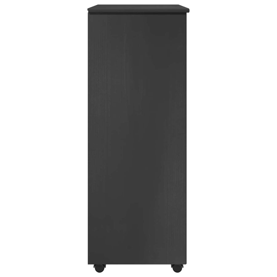 Rolling Kast met wiel Grijs 53 x 39 x 103 cm Massief Vurenhout