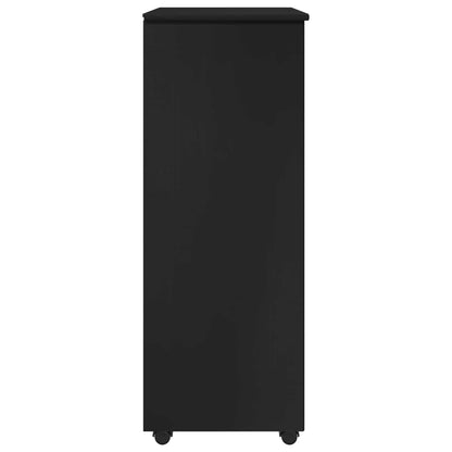 Rolling Kast met wiel Zwart 53 x 39 x 103 cm Massief Vurenhout