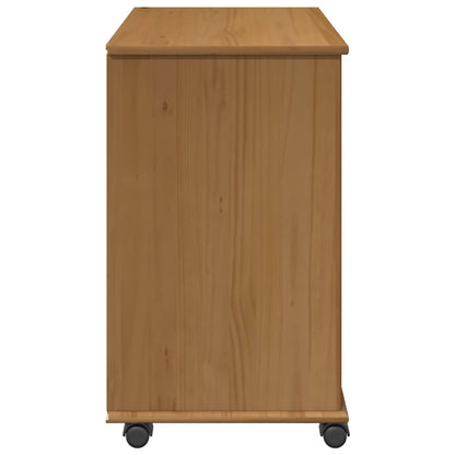 Rolling Kast Honingbruin 63,5 x 39 x 65,5 cm Massief Vurenhout