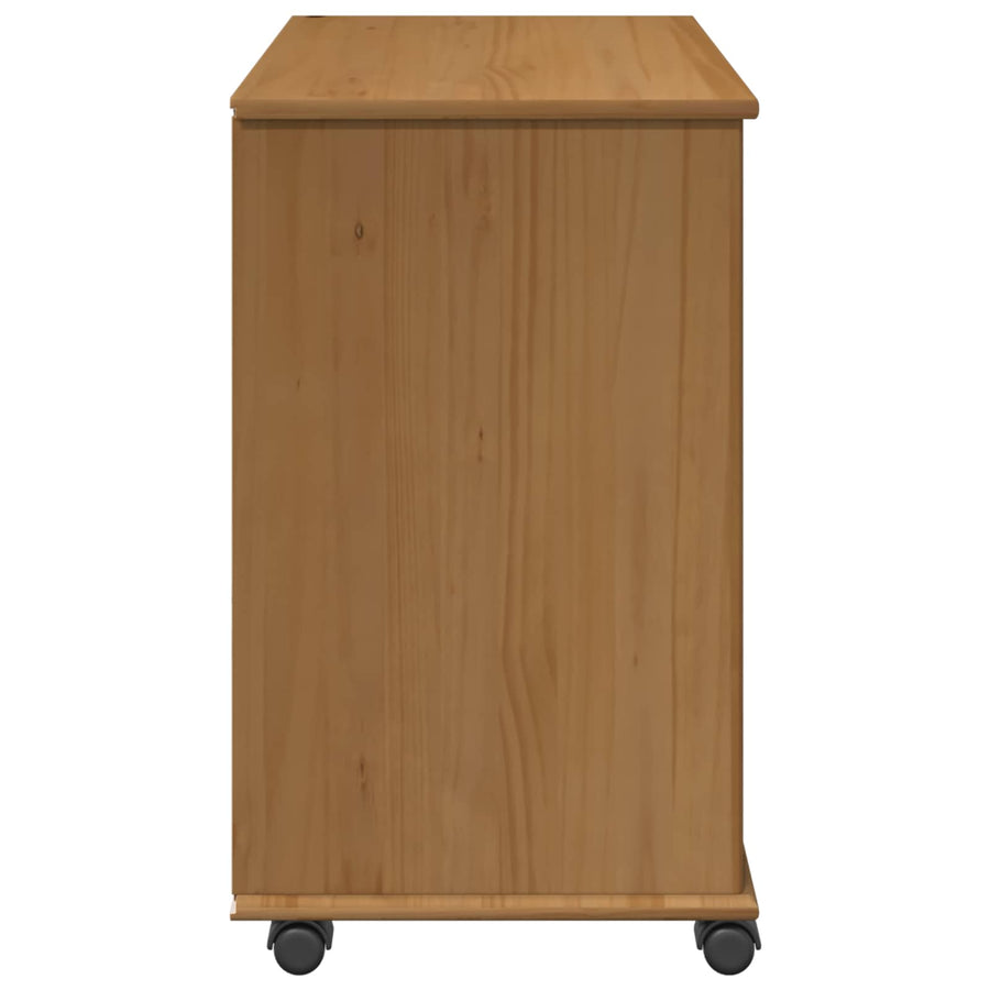 Rolling Kast Honingbruin 63,5 x 39 x 65,5 cm Massief Vurenhout