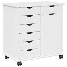 Rolling Kast met wiel Wit 63,5 x 39 x 65,5 cm Massief Vurenhout