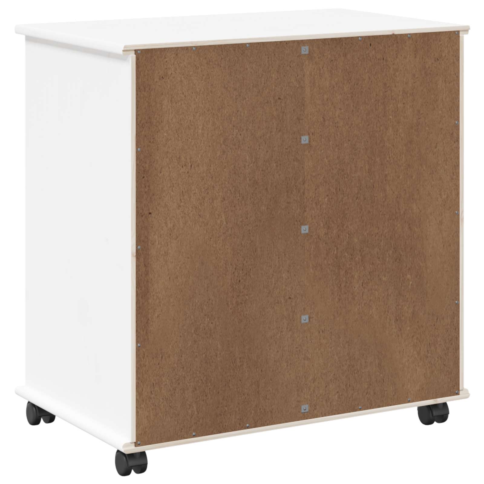 Rolling Kast met wiel Wit 63,5 x 39 x 65,5 cm Massief Vurenhout