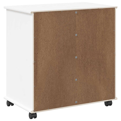Rolling Kast met wiel Wit 63,5 x 39 x 65,5 cm Massief Vurenhout