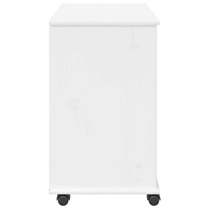 Rolling Kast met wiel Wit 63,5 x 39 x 65,5 cm Massief Vurenhout