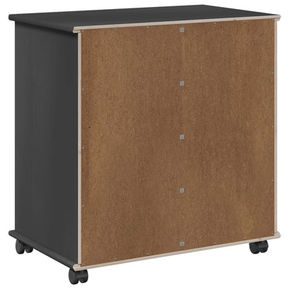 Rolling Kast Grijs 63,5 x 39 x 65,5 cm Massief Vurenhout