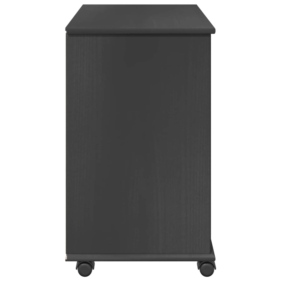 Rolling Kast Grijs 63,5 x 39 x 65,5 cm Massief Vurenhout