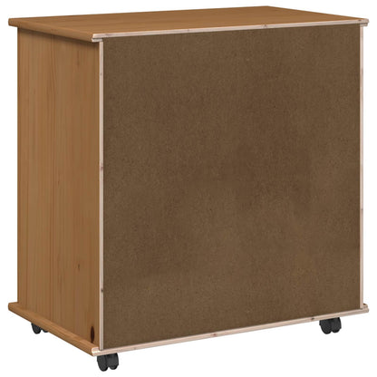 Rolling Kast Honingbruin 63,5 x 39 x 65,5 cm Massief Vurenhout