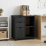 Opbergkast grijs 63,5x39x65,5 cm massief vurenhout