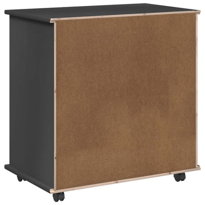 Rolling Kast Grijs 63,5 x 39 x 65,5 cm Massief Vurenhout