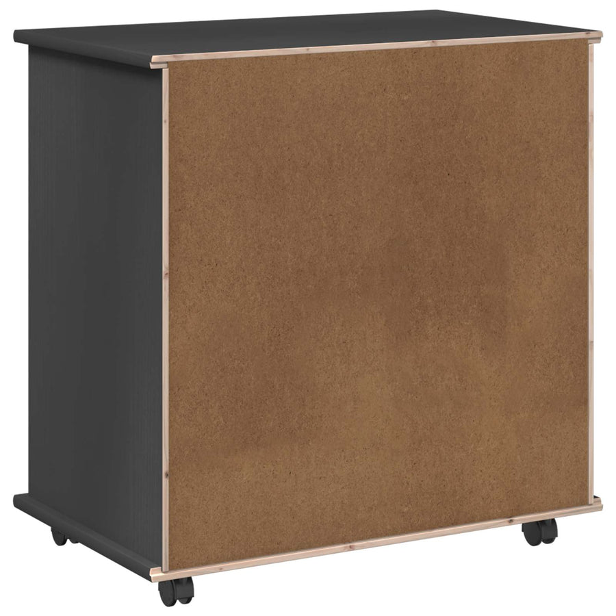Rolling Kast Grijs 63,5 x 39 x 65,5 cm Massief Vurenhout