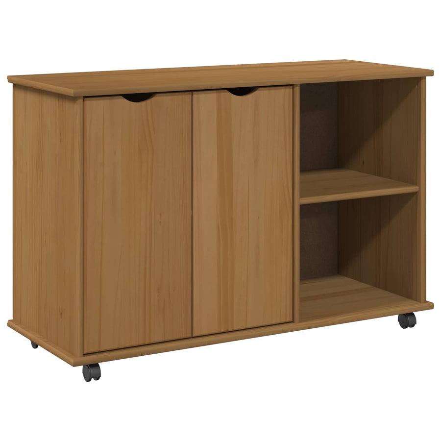 Rolling Kast Honingbruin 100 x 39 x 65,5 cm Massief Vurenhout