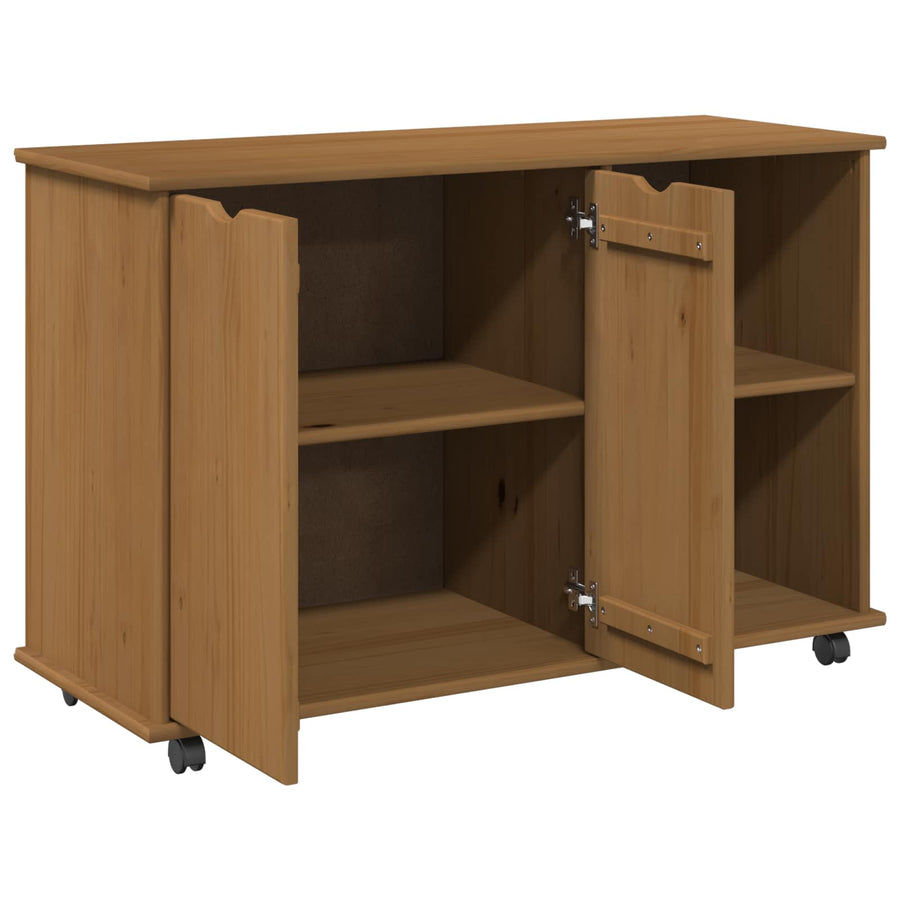 Rolling Kast Honingbruin 100 x 39 x 65,5 cm Massief Vurenhout