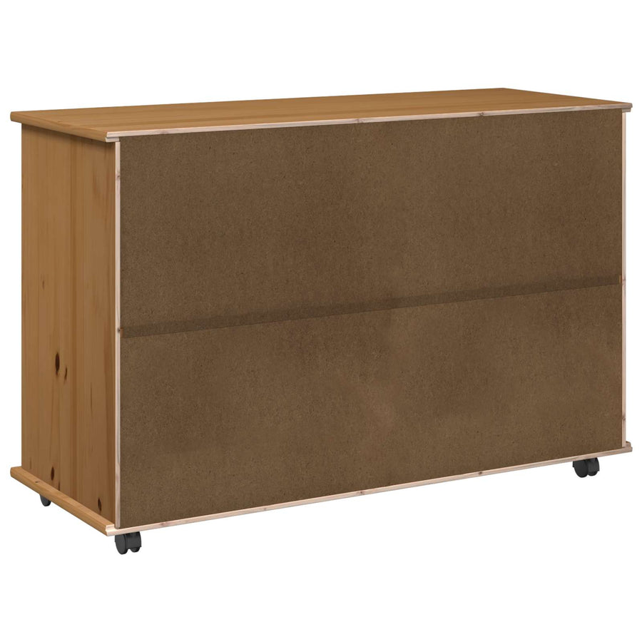 Rolling Kast Honingbruin 100 x 39 x 65,5 cm Massief Vurenhout