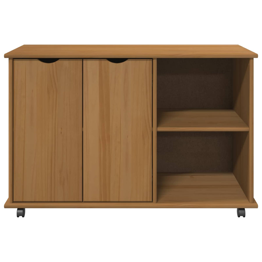 Rolling Kast Honingbruin 100 x 39 x 65,5 cm Massief Vurenhout