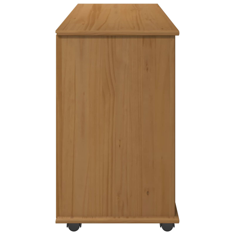 Rolling Kast Honingbruin 100 x 39 x 65,5 cm Massief Vurenhout