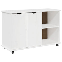 Rolling Kast met wiel Wit 100 x 39 x 65,5 cm Massief Vurenhout