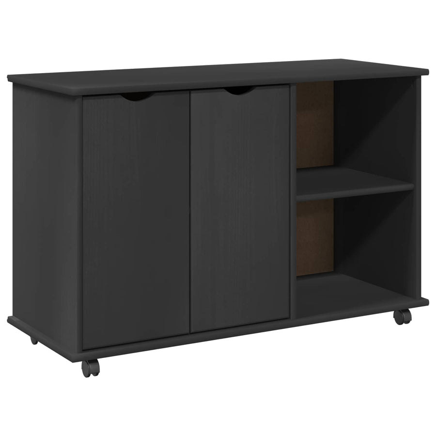 Rolling Kast Grijs 100 x 39 x 65,5 cm Massief Vurenhout