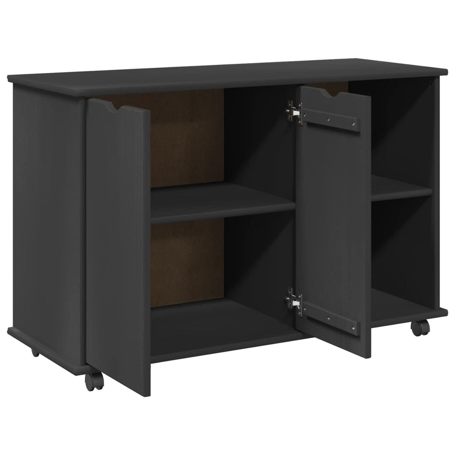 Rolling Kast Grijs 100 x 39 x 65,5 cm Massief Vurenhout