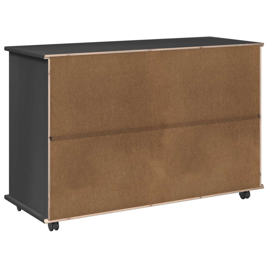 Rolling Kast Grijs 100 x 39 x 65,5 cm Massief Vurenhout