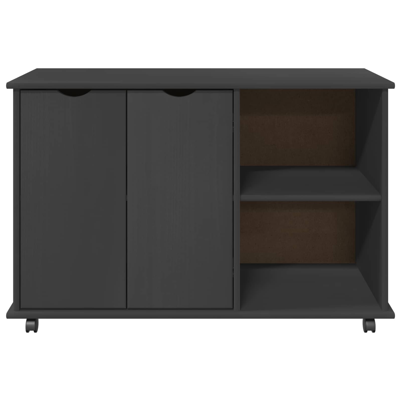 Rolling Kast Grijs 100 x 39 x 65,5 cm Massief Vurenhout