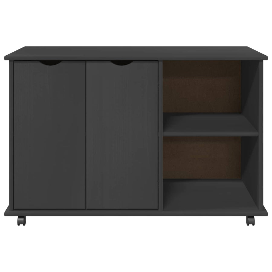 Rolling Kast Grijs 100 x 39 x 65,5 cm Massief Vurenhout