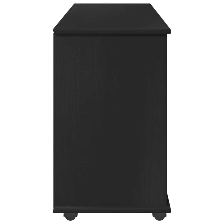 Rolling Kast Zwart 100 x 39 x 65,5 cm Massief Vurenhout