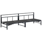 Ligstoel zwart 200x62x59,5 cm textileen