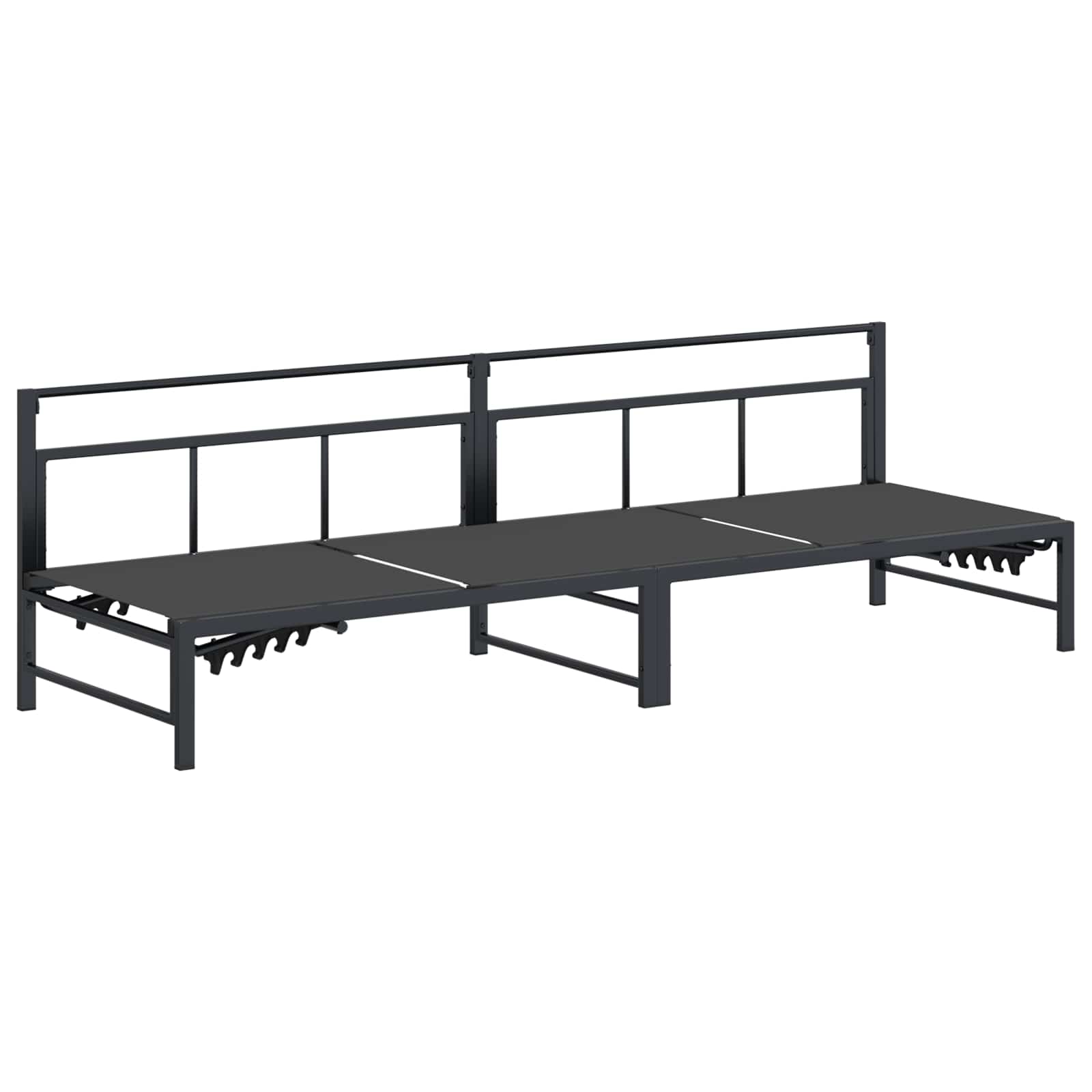 Ligstoel Zwart 200 x 62 x 59,5 cm Textileen